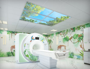 Axis Lighting Launches BalancedCare; MRI Series. Decorated with jungle animals.