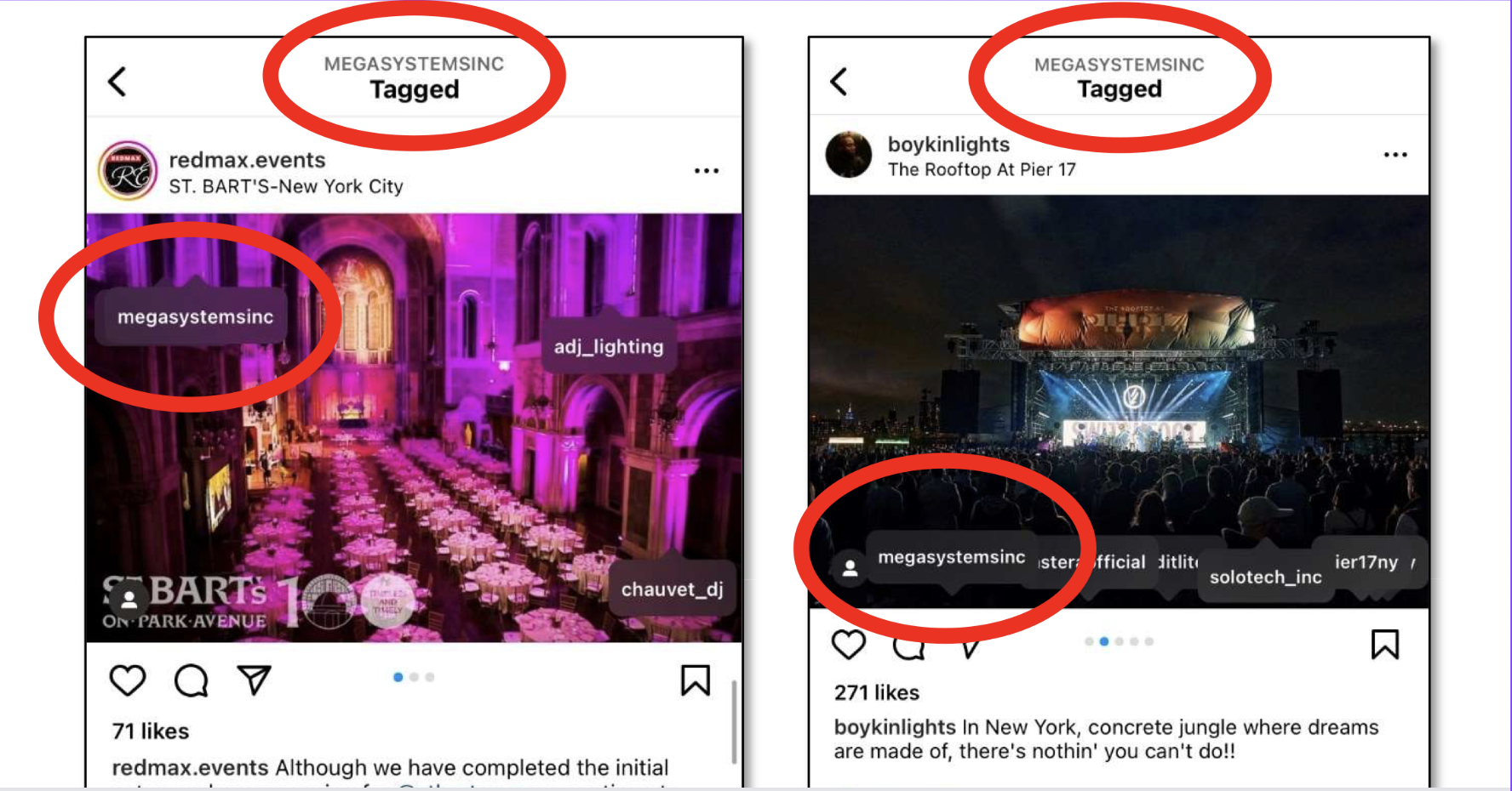 Instagram Posts showing tagging. Signify Sues Company for Non-Payment on ENABLED Program