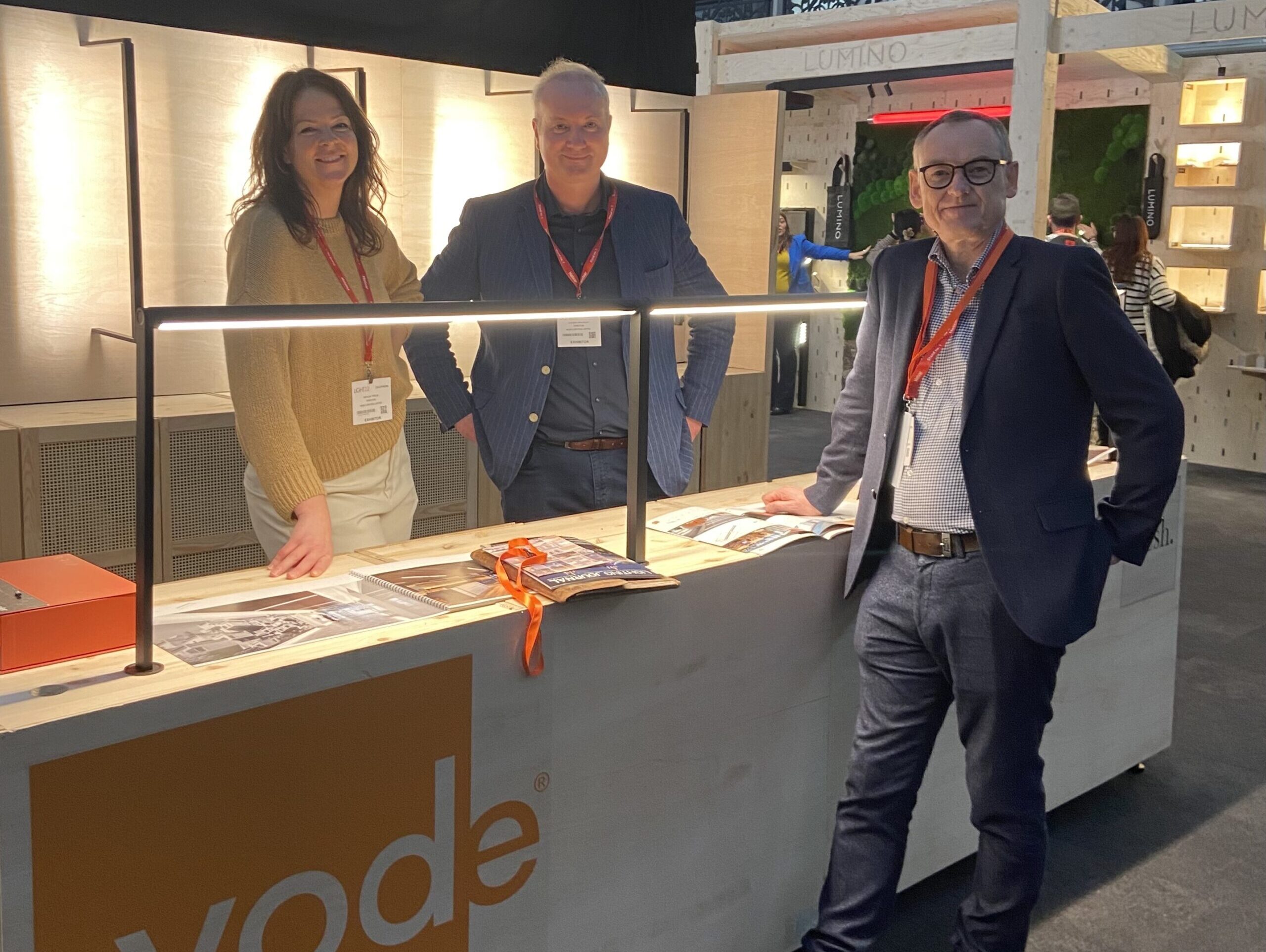 Ray Molony visits Vode Lighting booth in London at Light 22