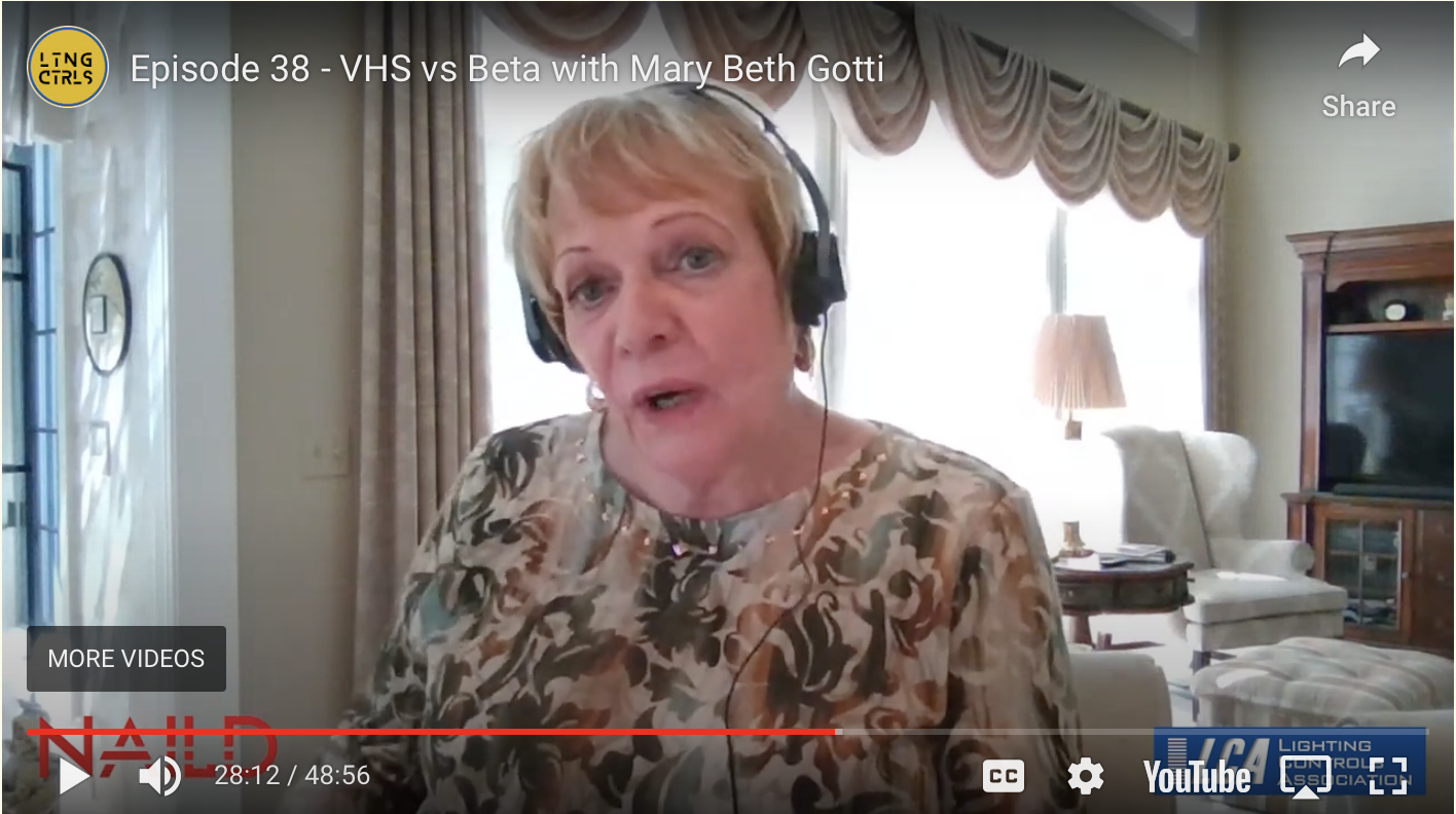 Read more about the article Lighting Controls Podcast with Mary Beth Gotti – VHS vs. Beta