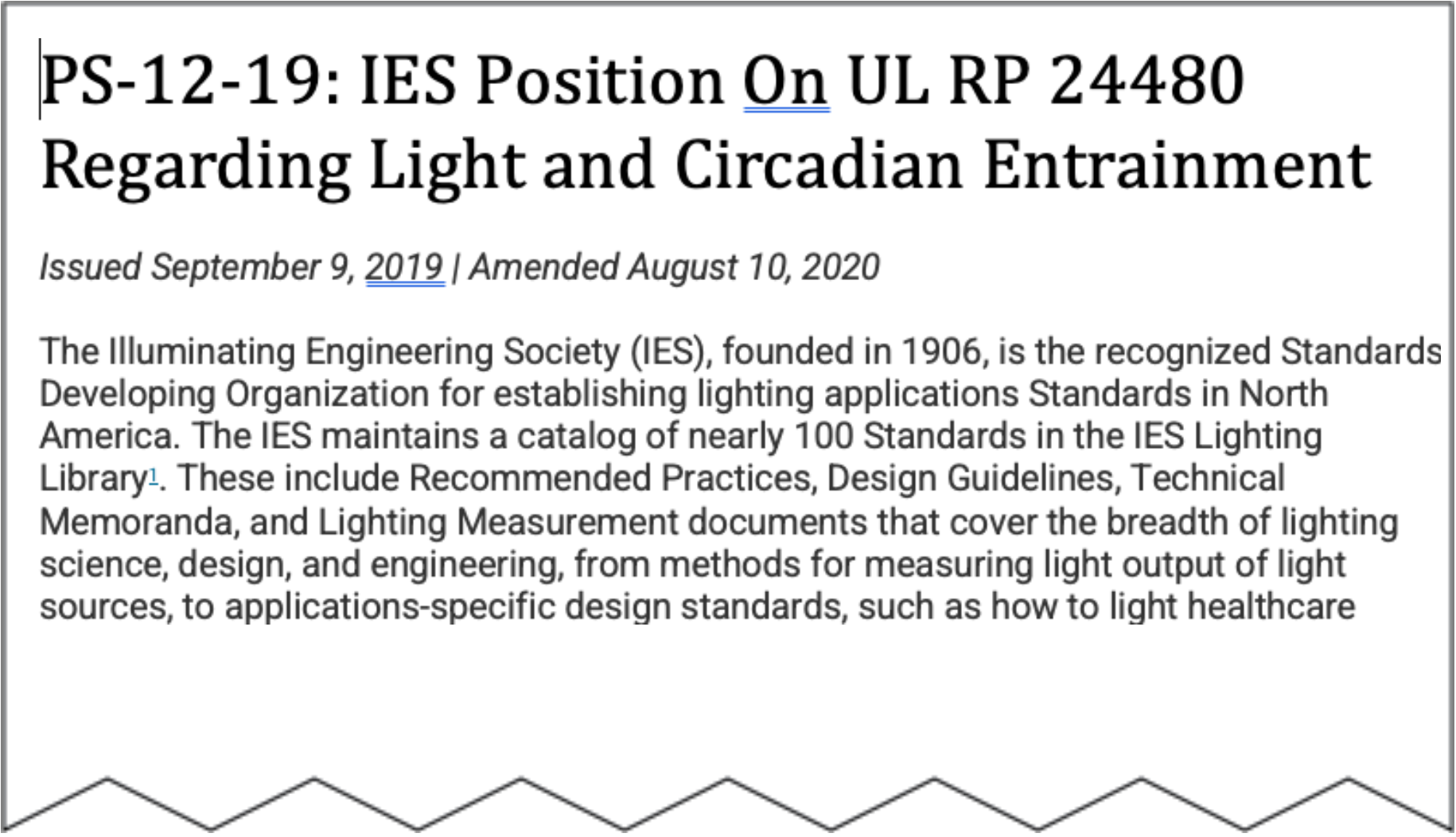 IES Position Paper on UL