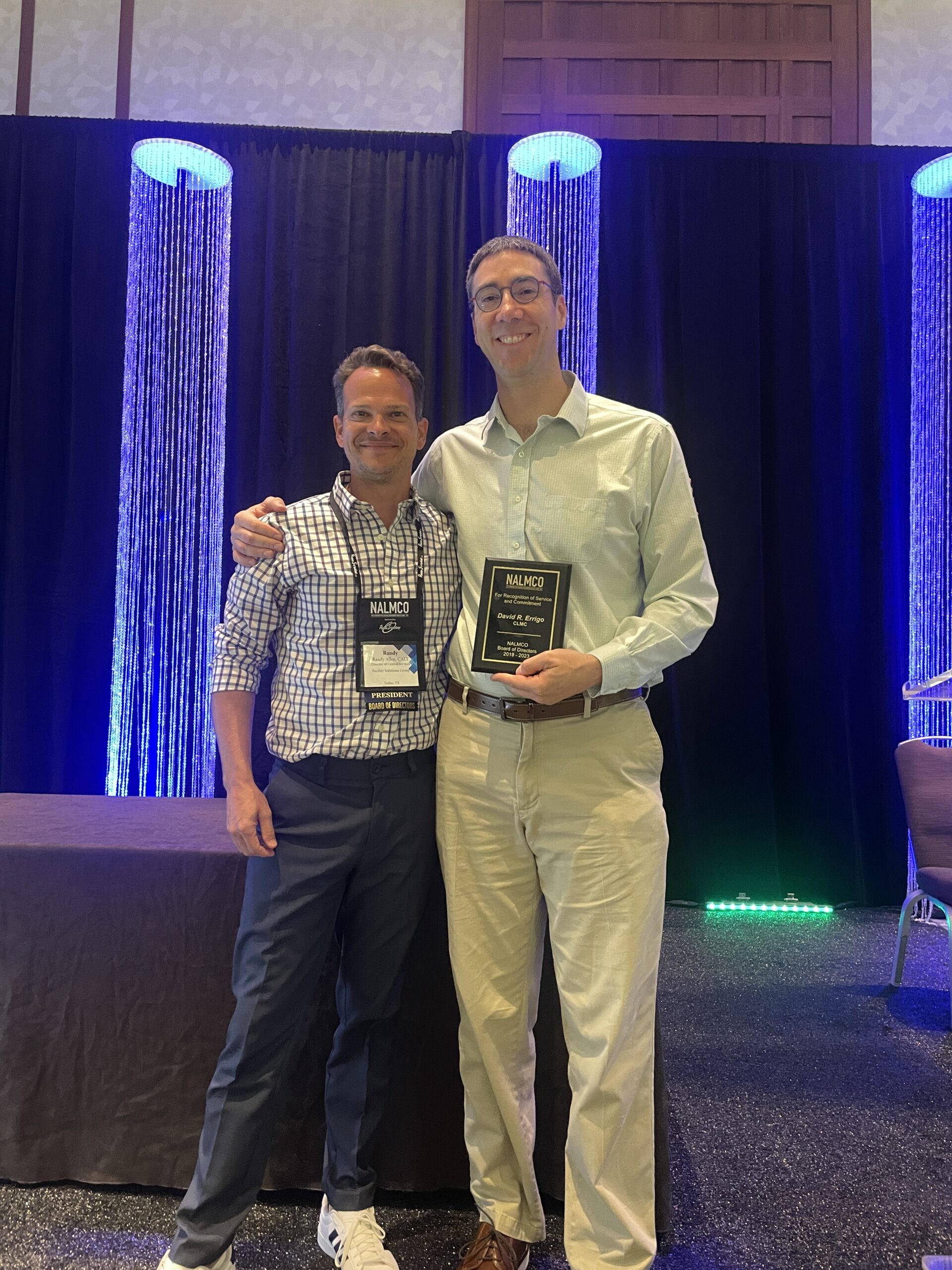 David Errigo Receives a Service Award from President Randy Allen