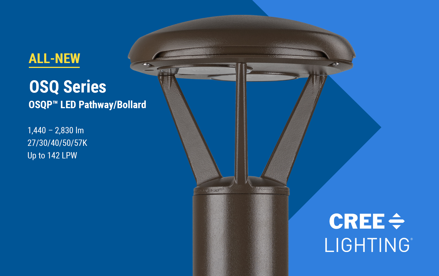 Read more about the article Cree Lighting Adds New OSQP™ Pathway Bollard to OSQ Family of Luminaires Expanding Reach and Value Delivered to Site Lighting Applications