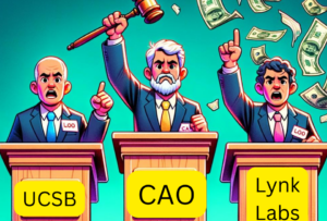 AI Image of UCSB, CAO, and LynkLabs in Court