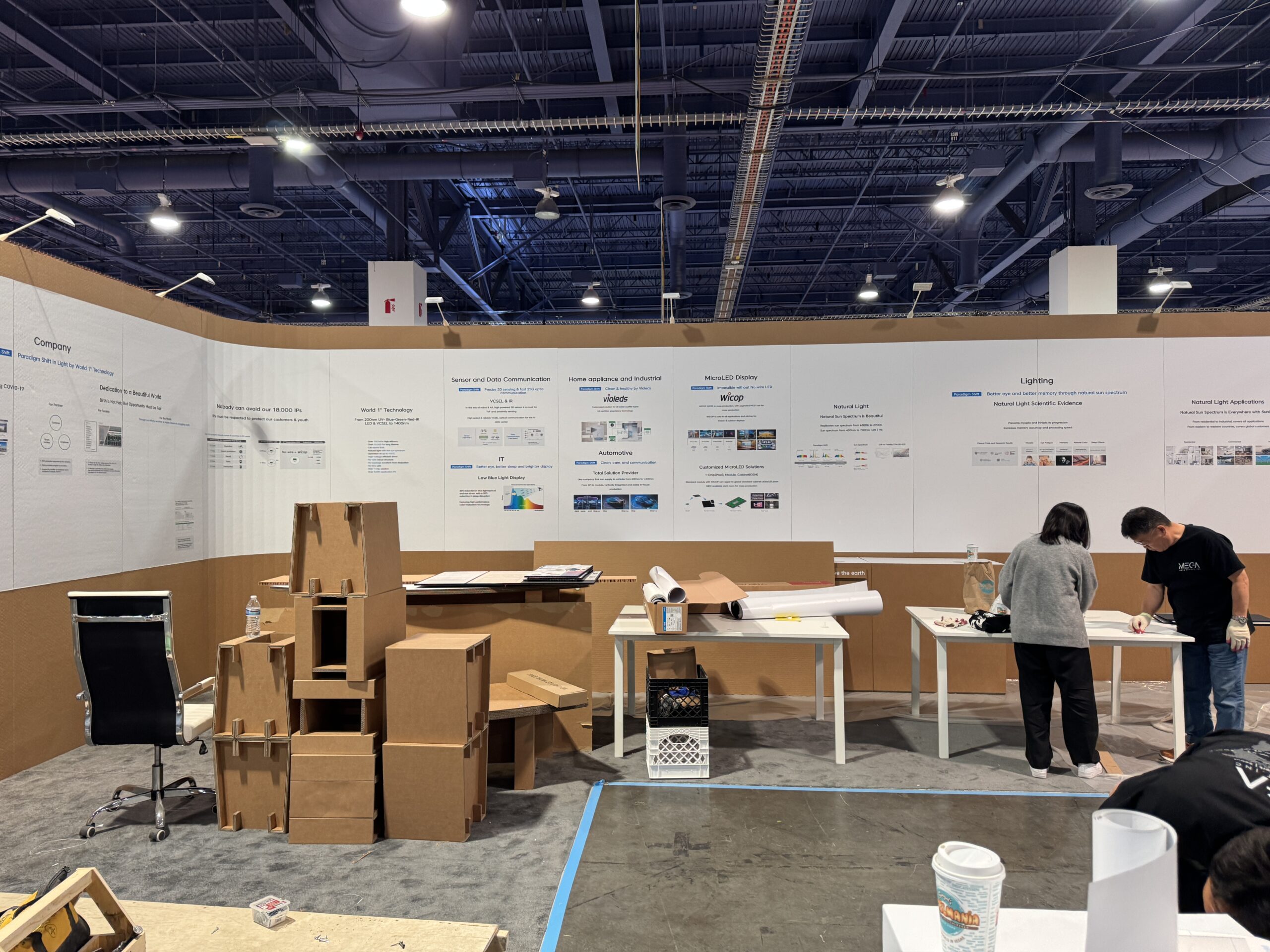 Seoul Semiconductor booth during set up.