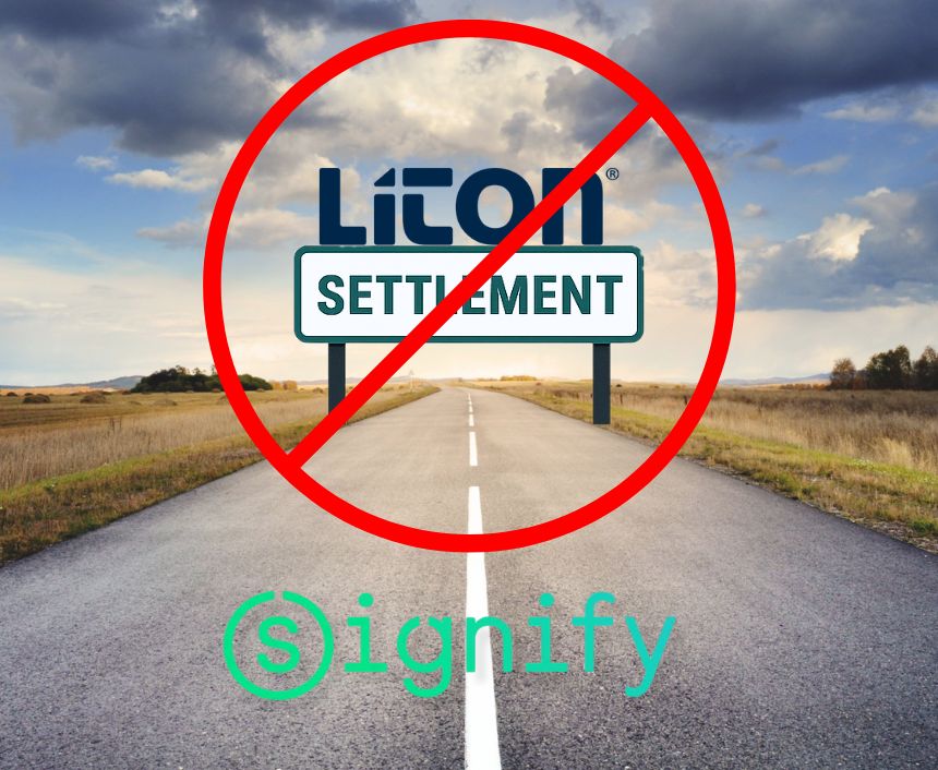 Signify Opposes Liton Settlement