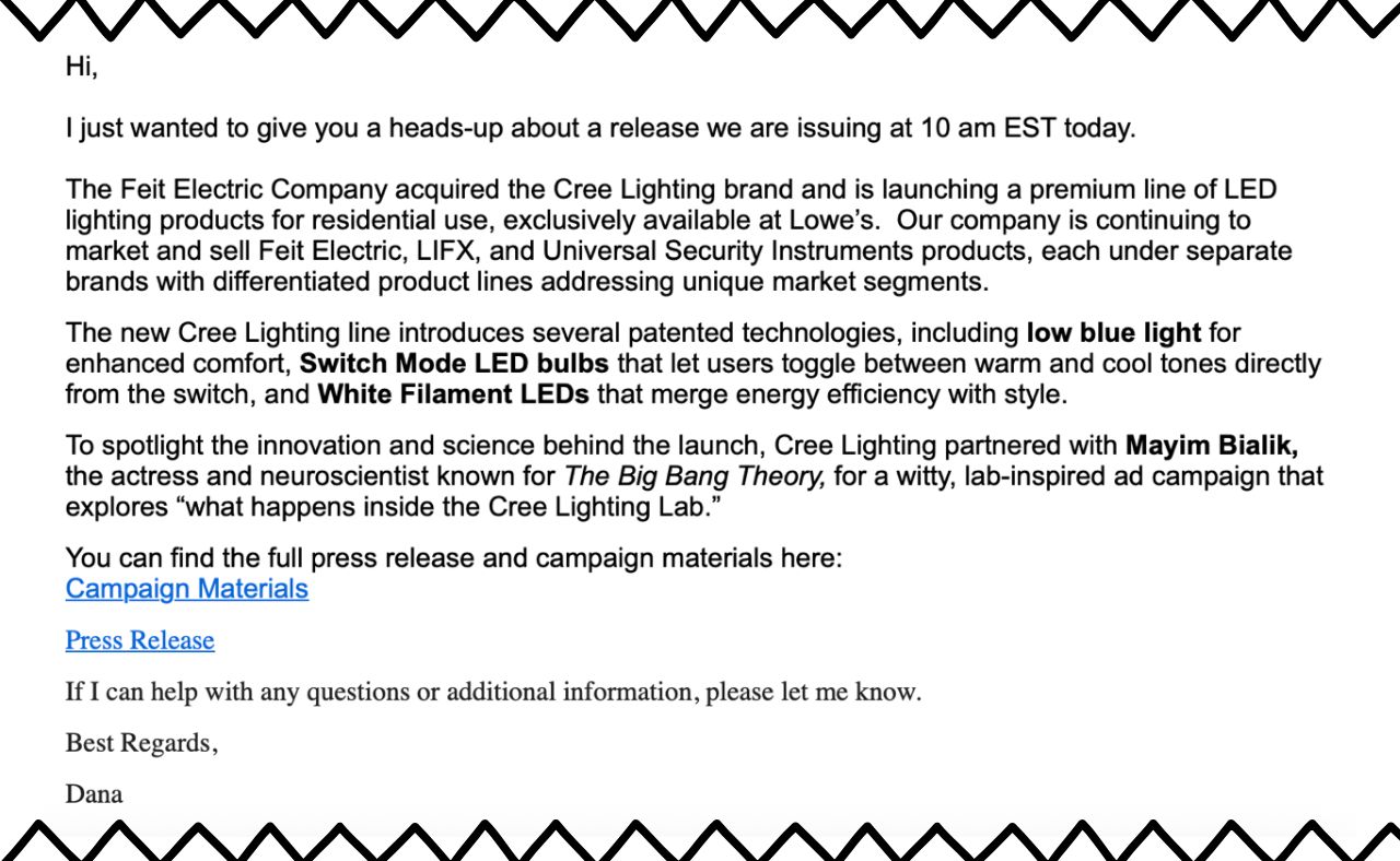 Feit Email that Created the Confusion