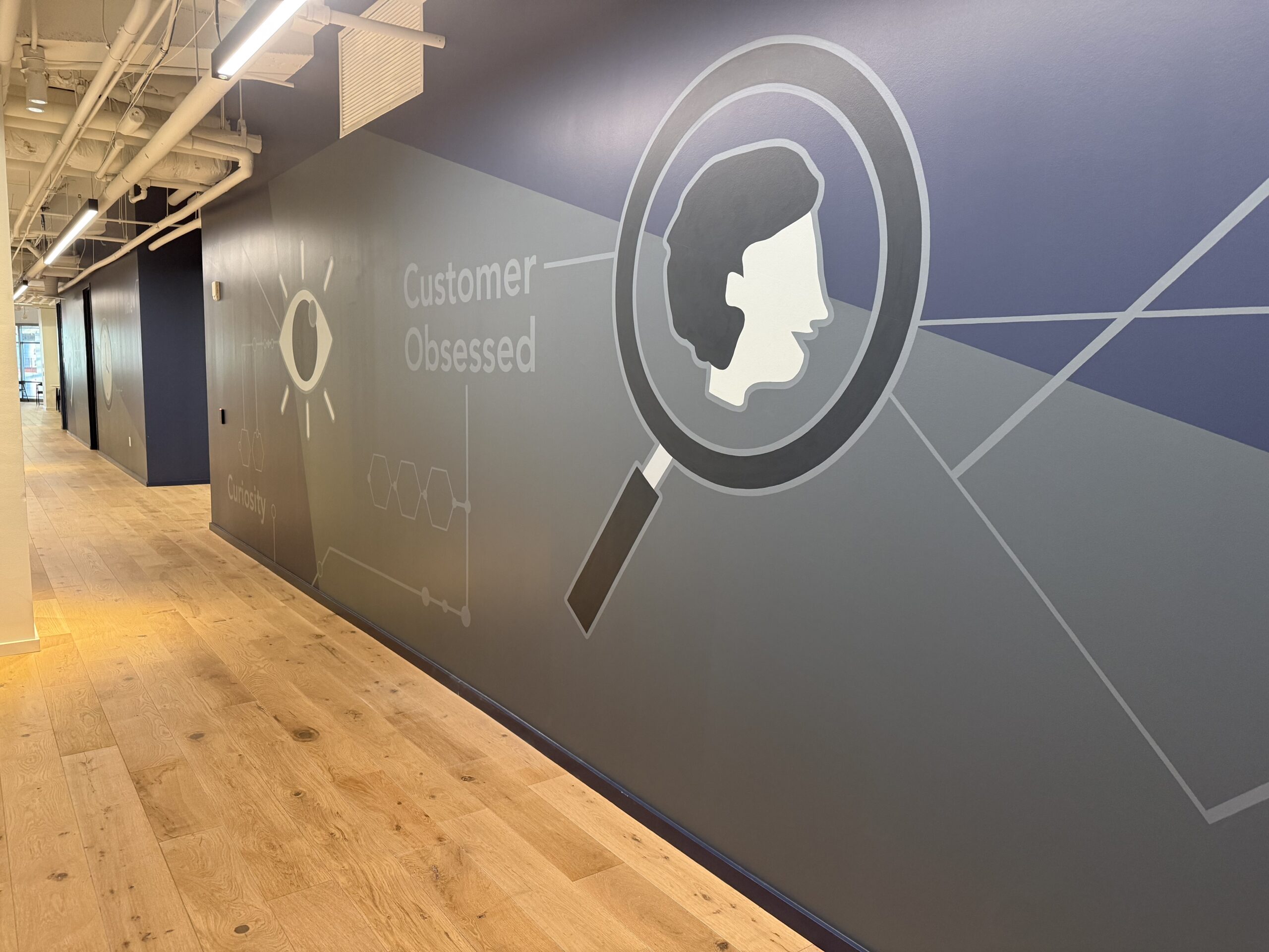 Acuity's Company Core Values are Painted Along the Walls 