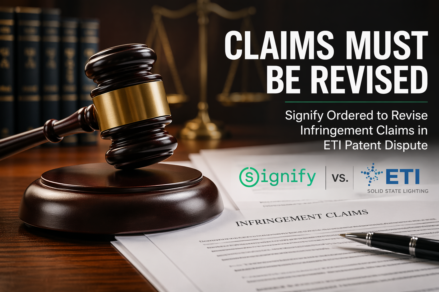 Read more about the article Signify Ordered to Revise Infringement Claims in ETI Patent Dispute